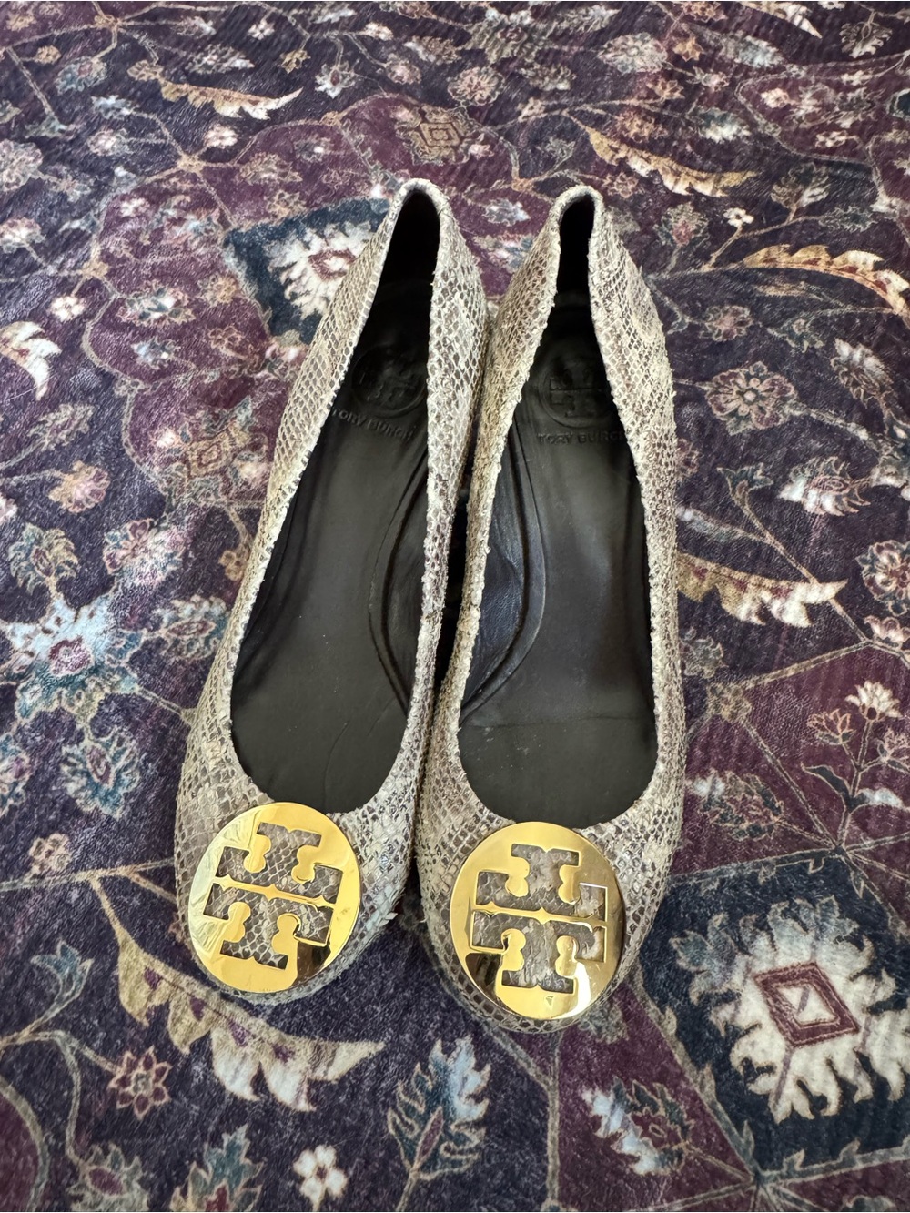 Tory Burch Women's Snake-Skin Wedges
